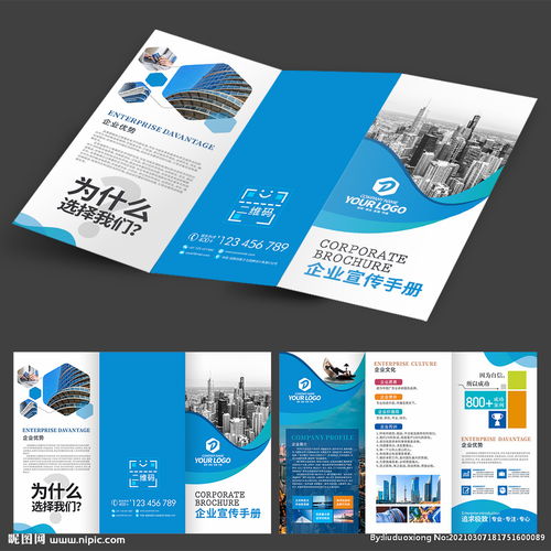 企業三折頁宣傳冊 信息咨詢服務的專業展示